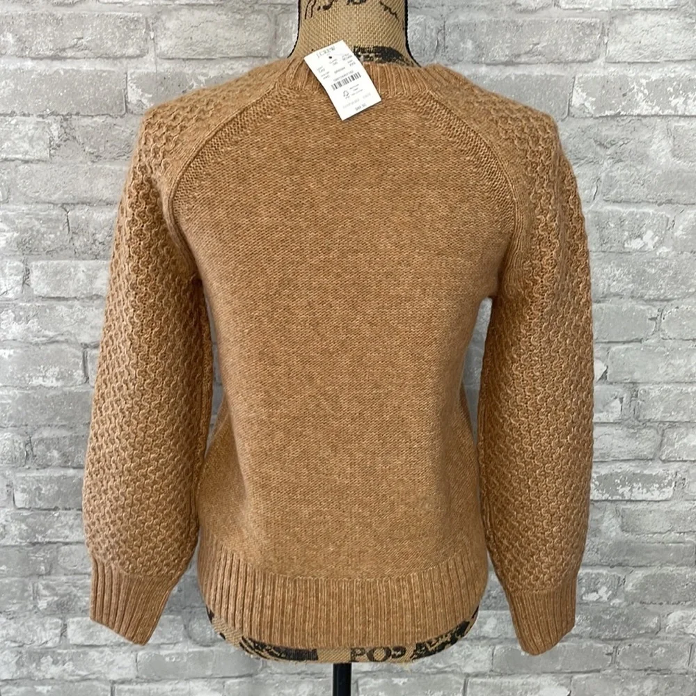 J.Crew Honeycomb balloon-sleeve sweater